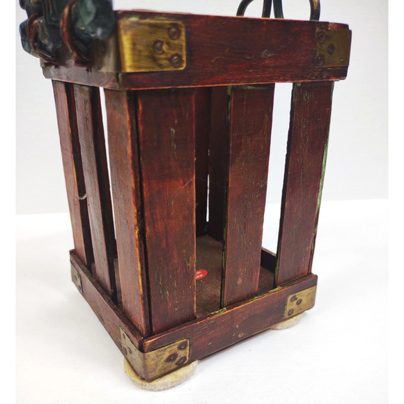 Vintage Wood Metal Decorative Wine Carrier Caddy Ivy Rustic Farm Country 14"x5" - Picture 8 of 10